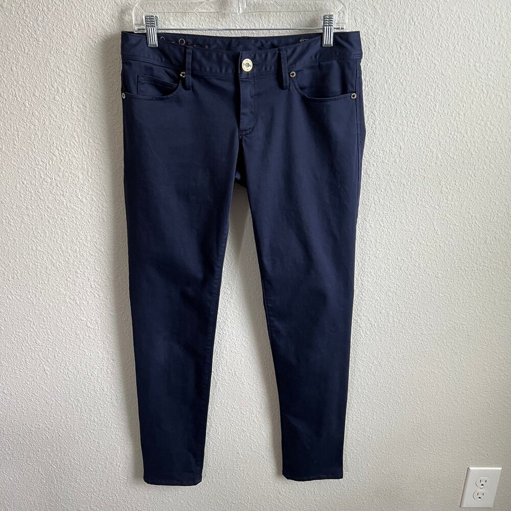 Lilly Pulitzer Navy Blue Low Rise Worth Skinny Pants Women's 4 Palm Beach Chic